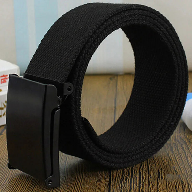 Fashion New Unisex Trousers Belts Canvas Belt metal buckle Men Women Boys Jeans belts Candy Colors Top quality120cm luxury belts