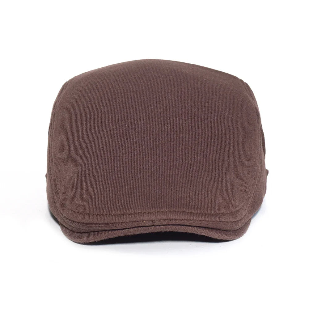 Cotton Adjustable Newsboy Caps Men Woman Casual Beret Flat Ivy Cap Soft Solid Color Driving Cabbie Hat Unisex Black Gray Hats
