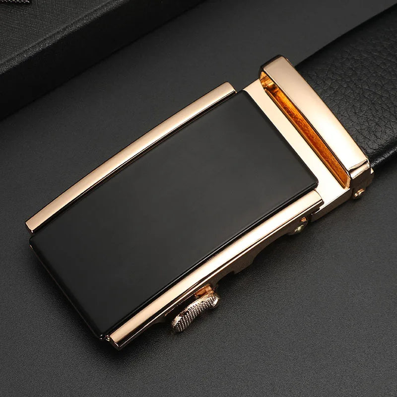 CEXIKA Men's Genuine Leather Automatic Buckle Belt Custom Engraved Name/Logo Ideal Waist Belt for Father's Day Personalized Gift