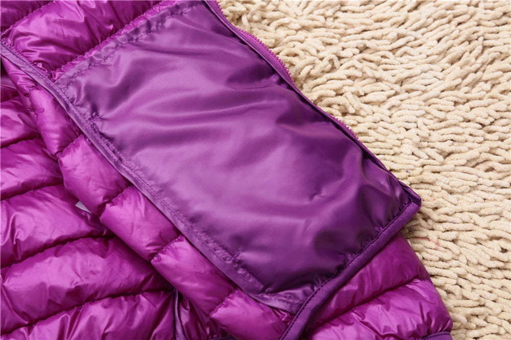 Women Winter Reversible Jackets 90% White Duck Down Keep Warm