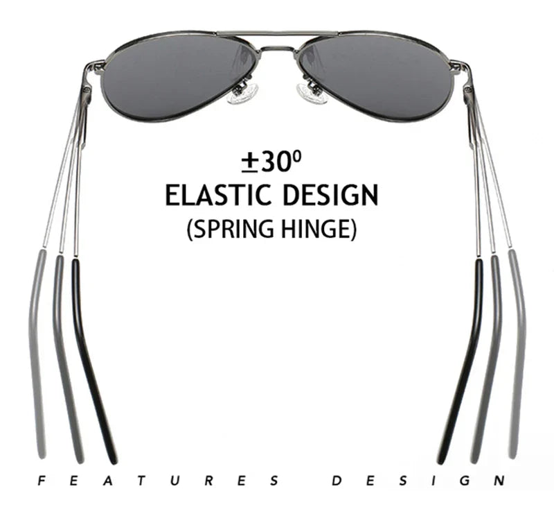 Classic Big Pilot Polarized Sunglasses Men Luxury Metal Black Aviation Sun Glasses Male Fashion Driving Vacation Shades UV400