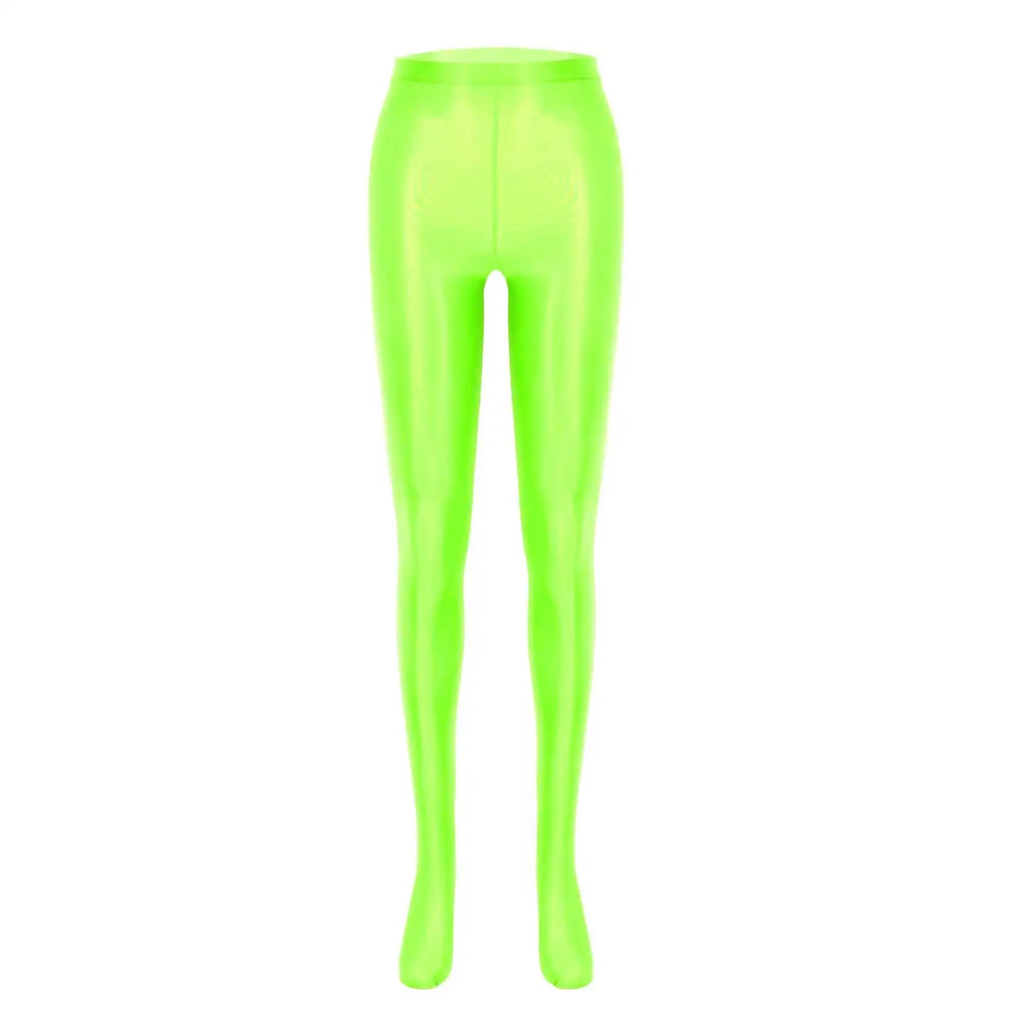 Women Glossy Solid Color Pantyhose High Waist Tights Stockings Footed Leggings
