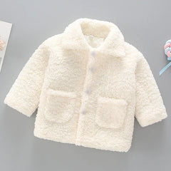 Autumn Plush Girls Jacket Long Sleeve Keep Warm Outerwear Christmas Princess Coat