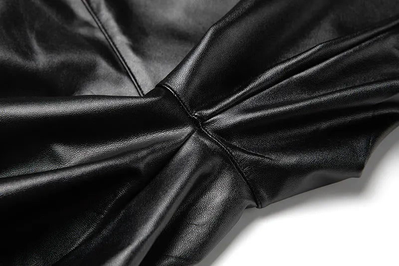 High Waist Faux Leather Leggings Women Thick Non See-through PU Leggings