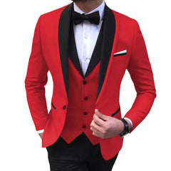 Wedding Evening Dress 3 Pieces Jacket+Pants+Vest Men Suit Set Fashion Slim Fit