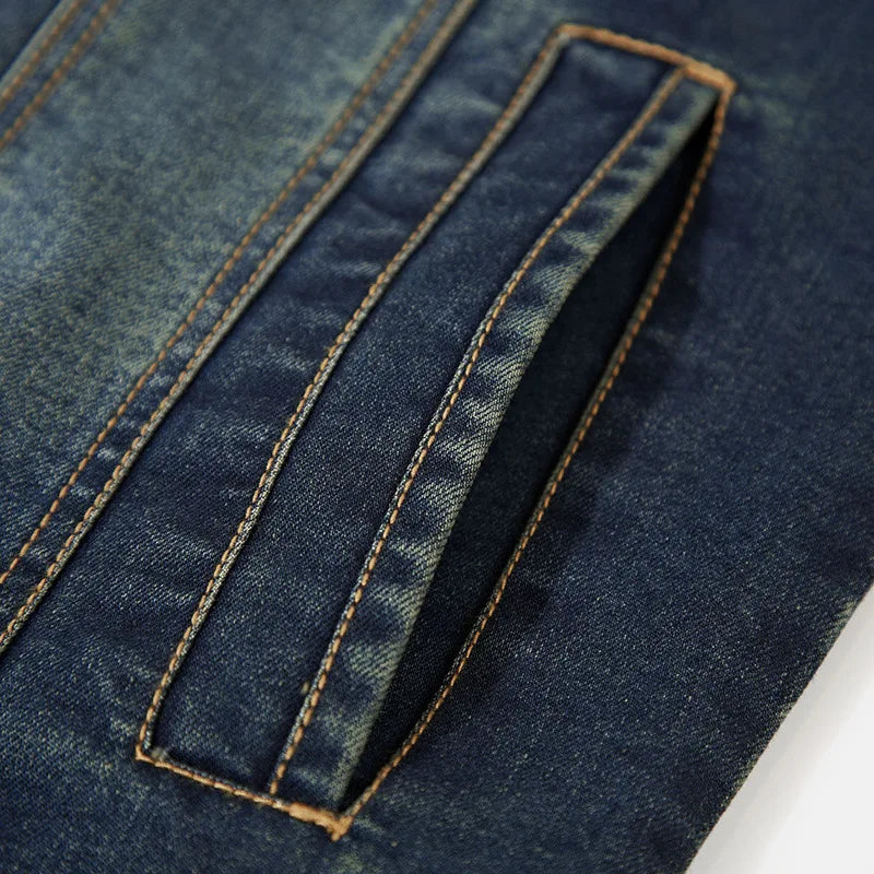 Men's Denim Jacket Coat Male Overcoat Spring Autumn Oversized Retro Casual Denim Jacket Men Clothing Outerwear