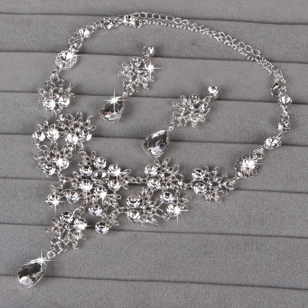Multiple Colors Water Drop Wedding Bridal Formal Party Prom Jewelry Sets