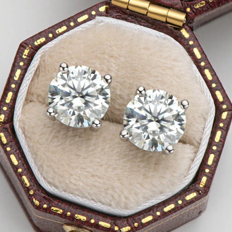 IOGOU 3mm/4mm/5mm/6.5mm/8mm/9mm/10mm/11mm Certified D VVS1 Moissanite Stud Earrings 925 Silver Earrings For Women Men Jewelry