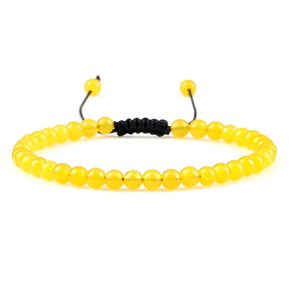 Adjustable Mini Natural Stone Lava Tiger Eye Beaded Bracelets & Bangle for Women Men Chakra Beads Braided Bracelet Charm Jewelry