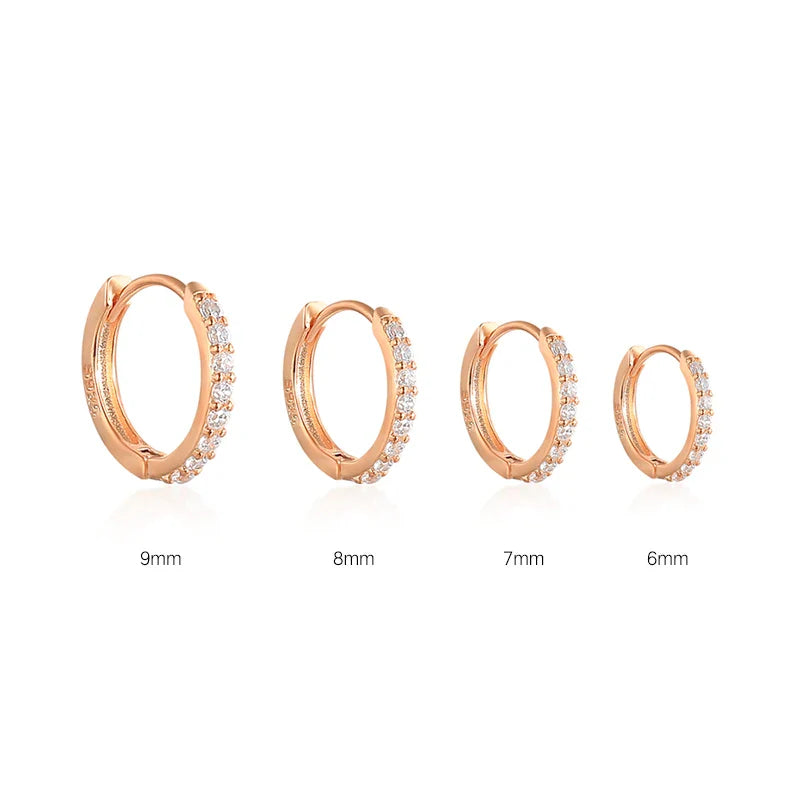 CANNER 6/7/8/9mm Real 925 Sterling Silver Zircon Hoop Earrings for Women Huggie Earring Piercing Earings Jewelry Pendientes