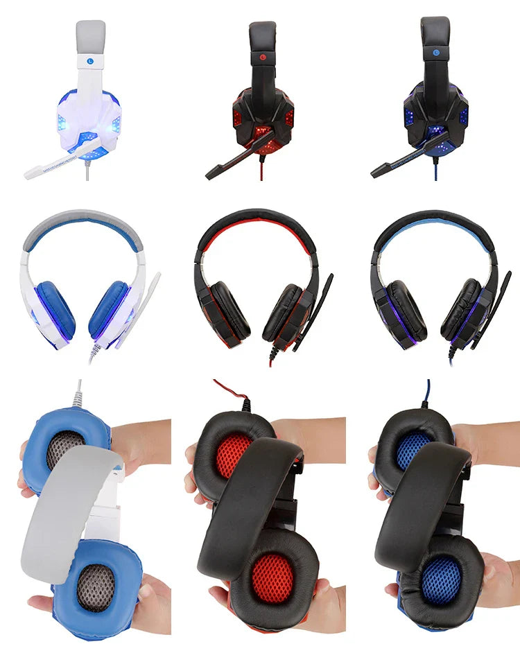 Wired Gaming Headphones With Microphone Led Light For Computer PS4 PS5 Xbox