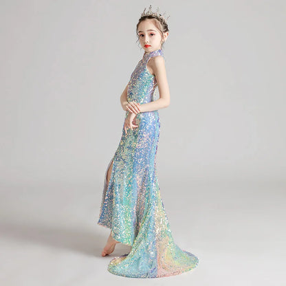 Girls Evening Dress for Kids Elegant Gowns Teen Birthday Party Dresses Children Mermaid