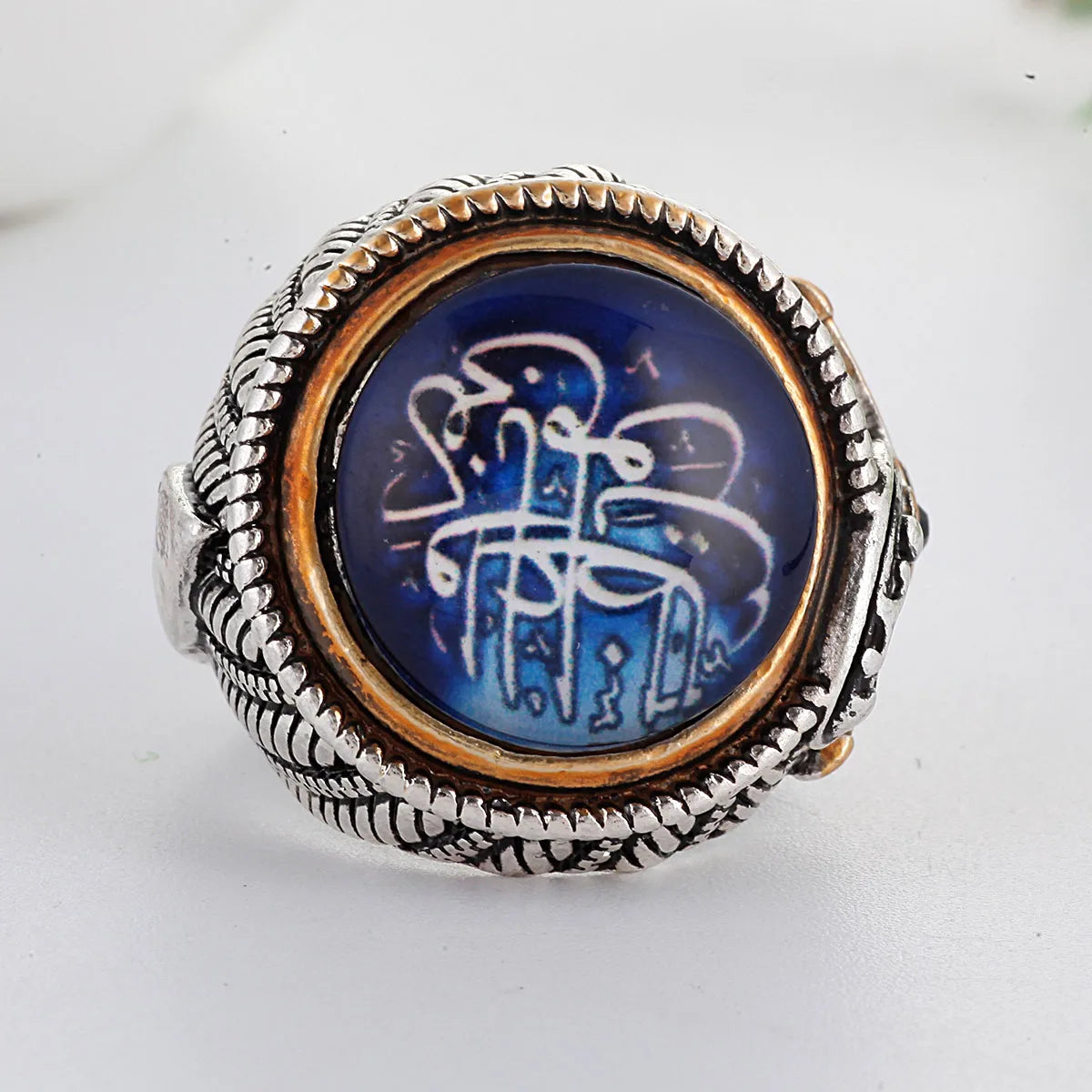 Turkish Handmade Jewelry  Silver Color Plated Islamic Men's Ring