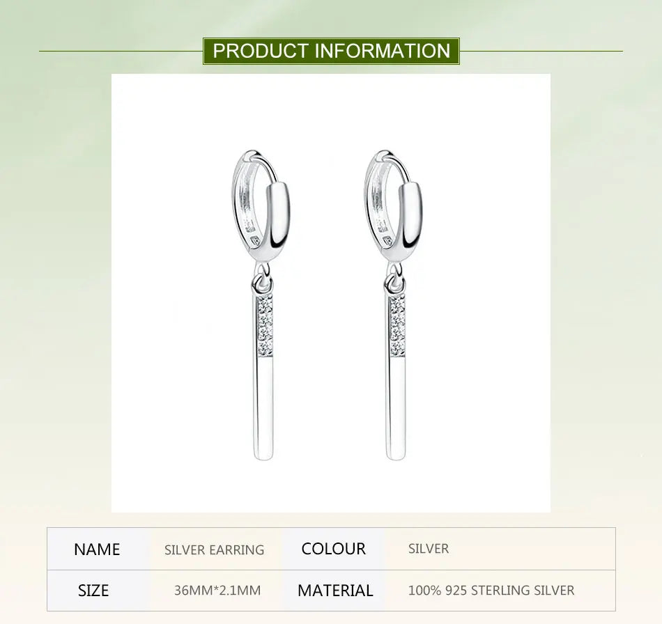 ZDADAN 925 Sterling Silver Long Drop Earrings For Women Fashion Wedding Party Jewelry Gift