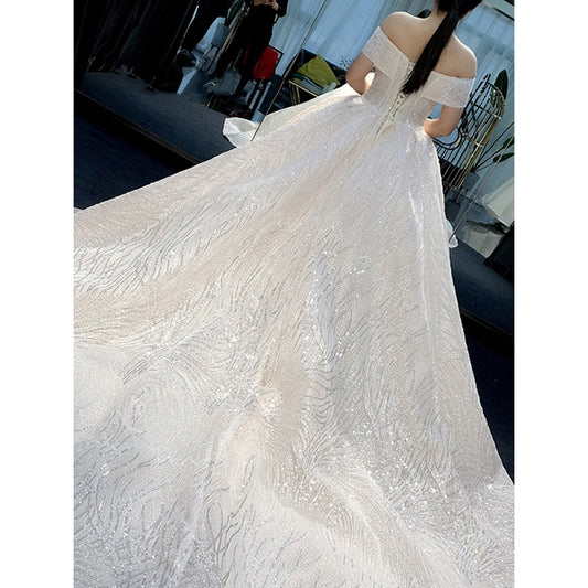 White Bridesmaid Dresses: Wedding Dress Bride Off The Shoulder Wedding Ball Gown Dress