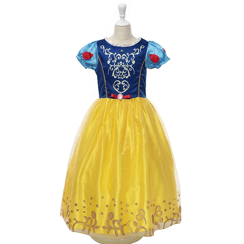 9 Style Princess Dresses Girls Tangled Costume Snow White Dress Belle