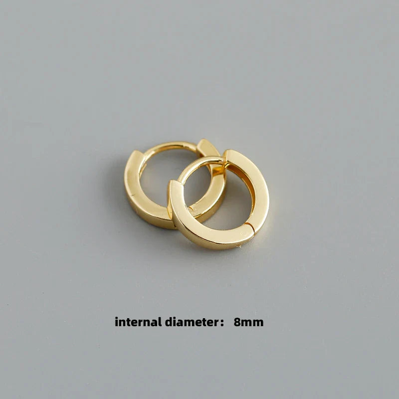 WANTME 925 Sterling Silver Minimalist Punk Rock Circle Hoop Earrings for Women Men Goth Piercing Ear Buckle Charm Fine Jewelry