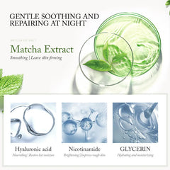 7Pcs Matcha Face Mask Moisturizing Brighten Skin Sleeping Facial Mask Beauty Nourishing Oil Control Skin Care