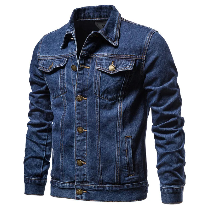 Denim Jacket Men Fashion Motorcycle Jeans Jackets Mens Causal Oversized  Coat