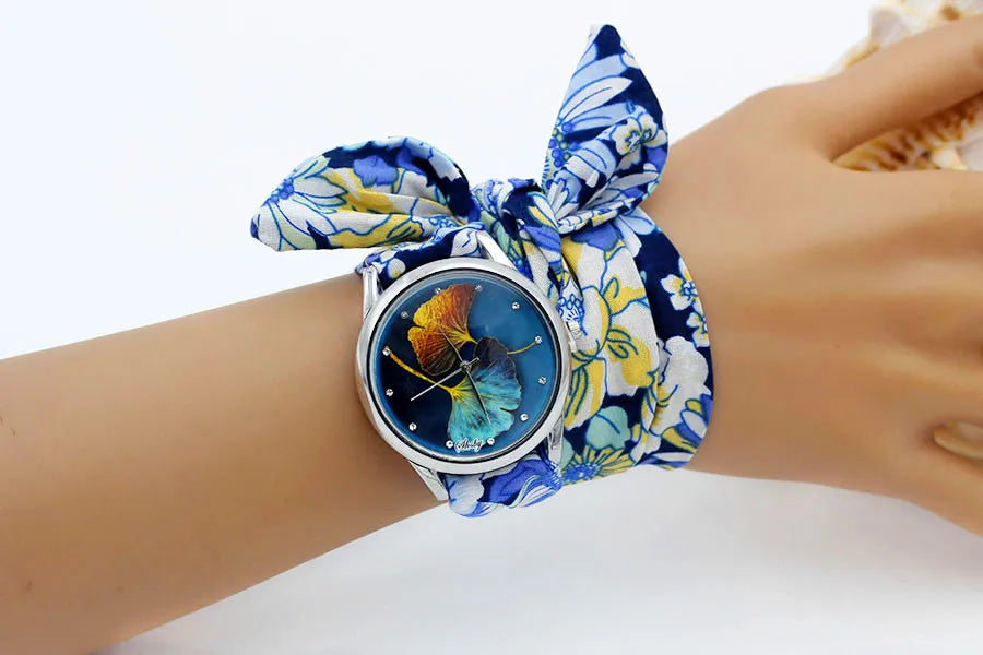 Shsby New Ladies Cloth Wristwatch Fashion Women Dress Watch High Quality Silver  Quartz Watch Sweet Girls Watch Fabric Clock