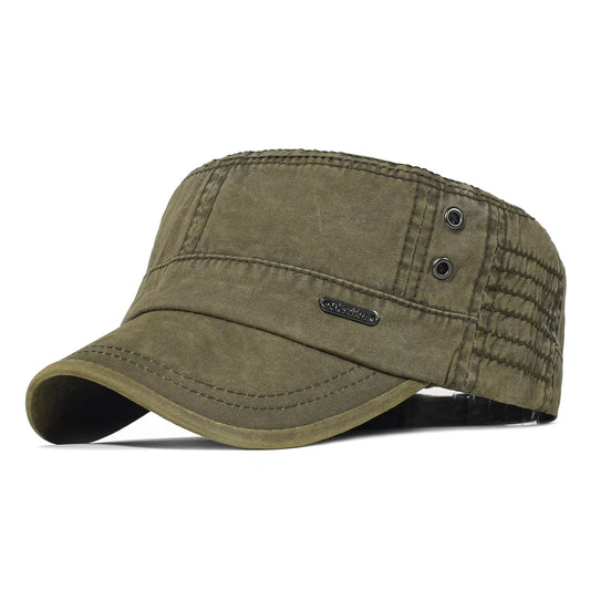 Four Seasons Washed Cotton Flat Caps Men Women Military cap Unique Design