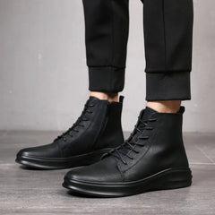 men's fashion natural leather boots warm fur winter shoes platform snow boot formal dress ankle botas chaussures homme botines
