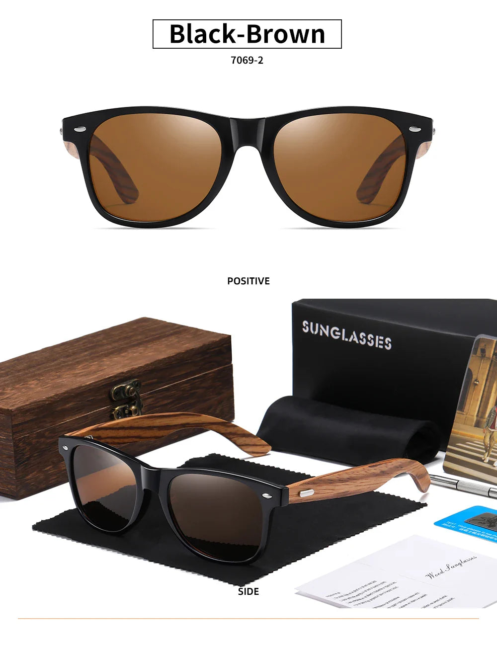GM Brand 2021 Fashion 100%Handmade Natural Wooden Men Sunglasses Polarized Sun Glasses Women UV400 With Wooden Box