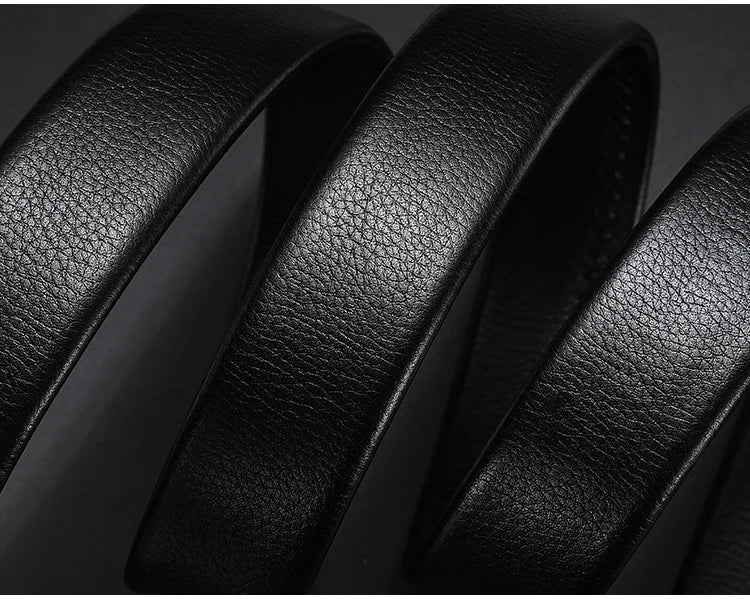 CEXIKA Men's Genuine Leather Automatic Buckle Belt Custom Engraved Name/Logo Ideal Waist Belt for Father's Day Personalized Gift