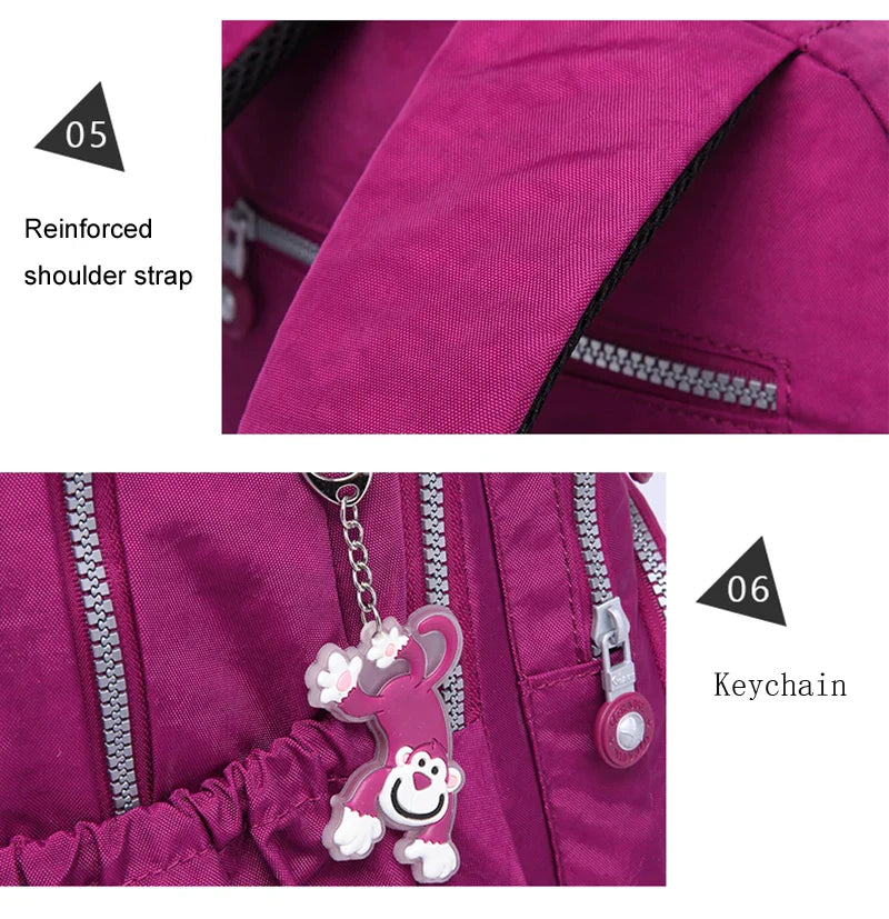 TEGAOTE Aesthetic School Backpacks for Teenagers Girl 2024 Nylon Waterproof Travel BackPack Purse Women Laptop Bagpack Mochila