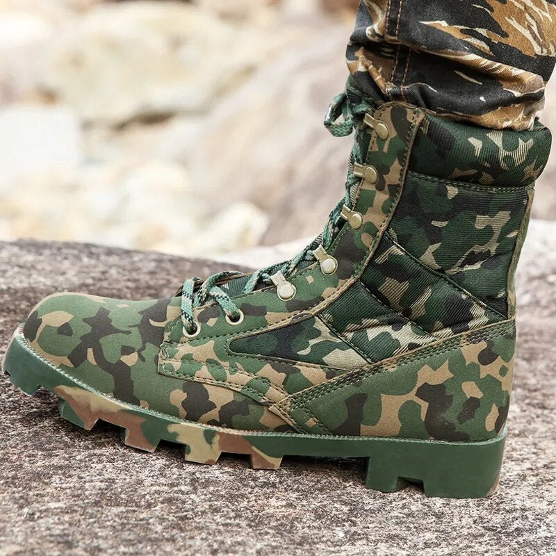 Military Boots Men Work Shoes Tactical Combat Boots Jungle Breathable Hiking Shoes