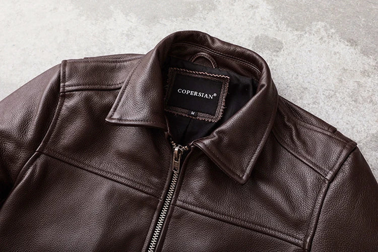 Men's Real Cowhide jackets Genuine Leather Jacket Men Clothing