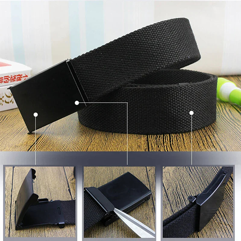 Fashion New Unisex Trousers Belts Canvas Belt metal buckle Men Women Boys Jeans belts Candy Colors Top quality120cm luxury belts