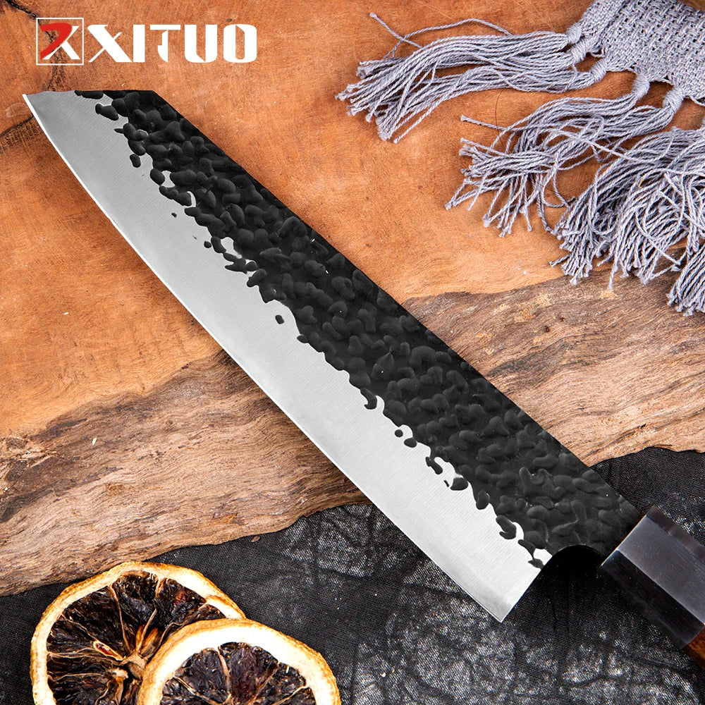 8 Inch Kiritsuke Knife Octagon Handle Japanese Gyuto Knives Kitchen Chef