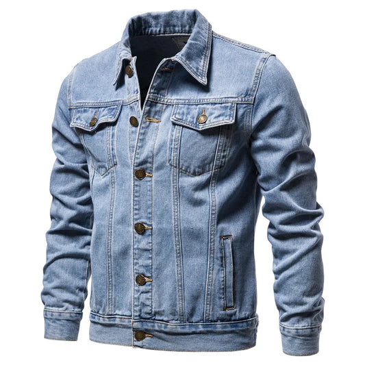 Denim Jacket Men Fashion Motorcycle Jeans Jackets Mens Causal Oversized  Coat