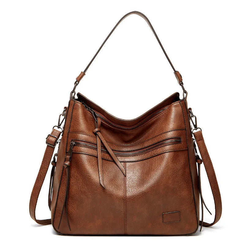 Winter Vintage PU Leather Handbag tassel Women Bag Hand Bag  Fashion