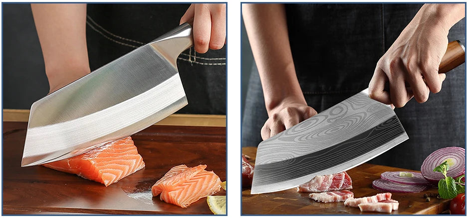 Kitchen Knife Cleaver Chef Knife Stainless Steel Razor Sharp Slicing Chopping Meat