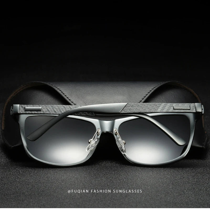 Luxury Aluminum Magnesium Men Polarized Sunglasses High Quality Square Men's Sun Glasses Cool Mirror Blue Driving Glasses
