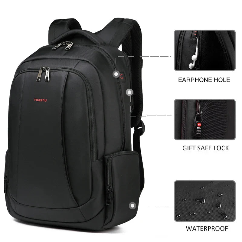Tigernu Waterproof Nylon Backpack Female Men's Backpack For 15.6 Laptop Notebook Bag Mochilas School Backpacks Bag Male Knapsack