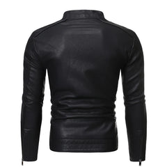 Leather Jacket Men Spring Autumn Coat Motorcycle Biker Slim Fit Outwear Male