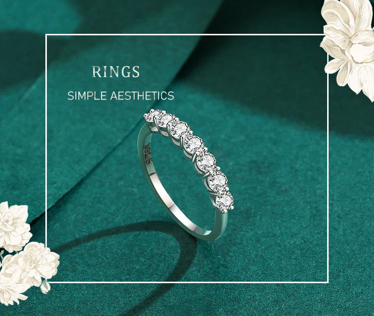 Ailmay 100% 925 Sterling Silver Stackable Round  Dazzling Cubic Zirconia Rings for Women Wedding Engagement Jewelry Gift
