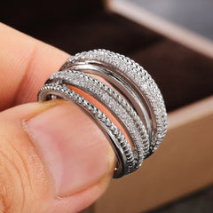 Bridal Marriage Rings Special-interested Dazzling Crystal CZ Stone Simple Stylish