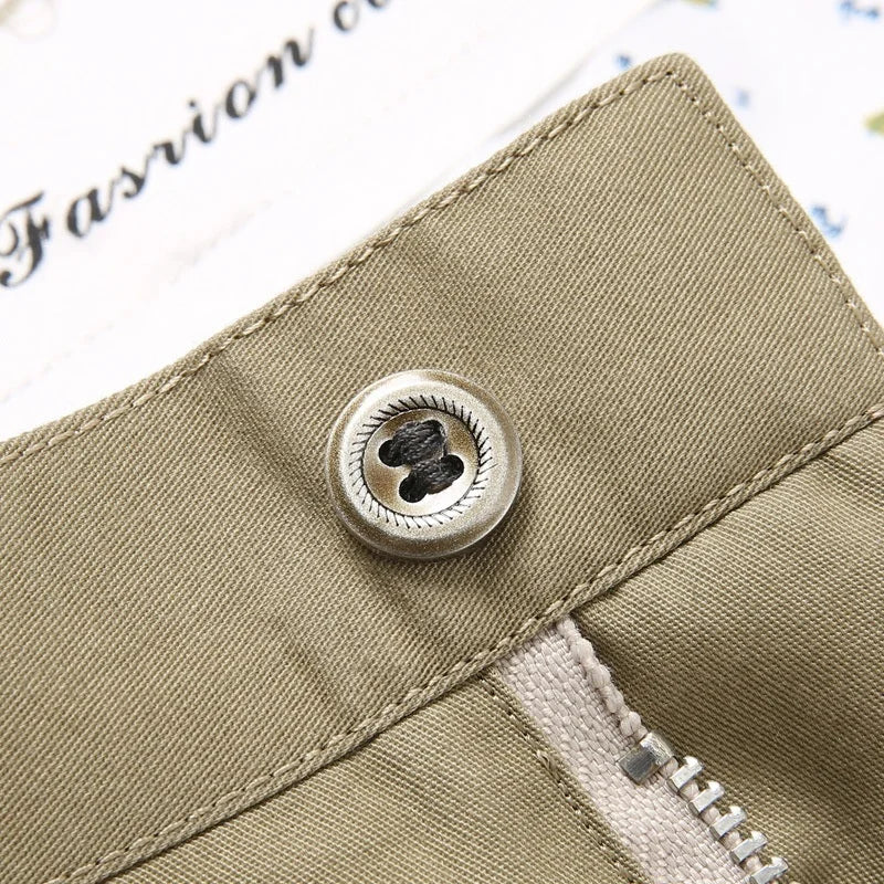 Mens Pants Cotton Casual  Stretch Male Trousers Man Long Straight