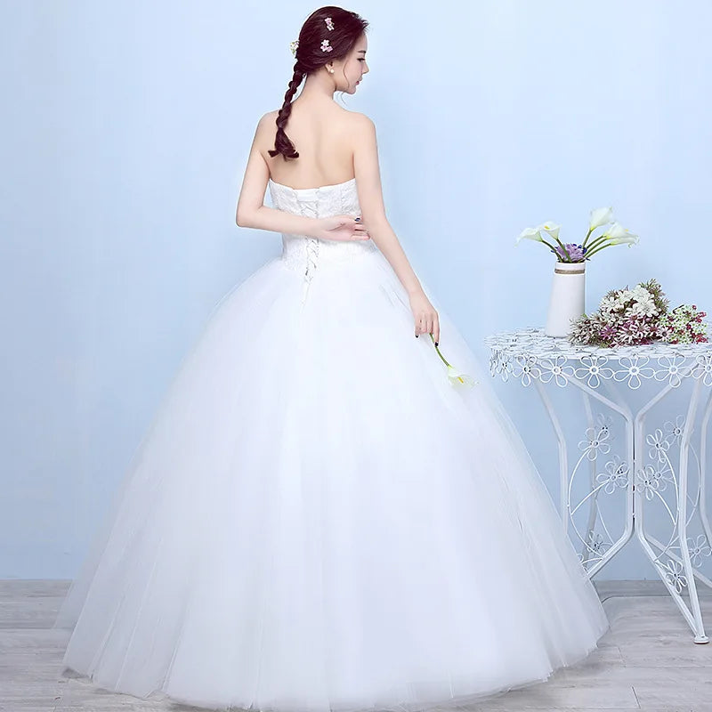 White Bridesmaid Dresses: Wedding Dress Ball Gowns Embroidery Wedding Dresses