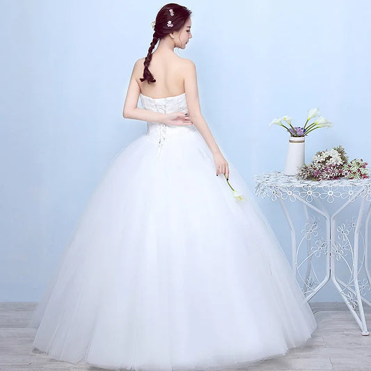 White Bridesmaid Dresses: Wedding Dress Ball Gowns Embroidery Wedding Dresses