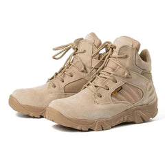 Leather Summer Tactical Fashion Desert Combat Military Boots for Men Shoe Beige Color