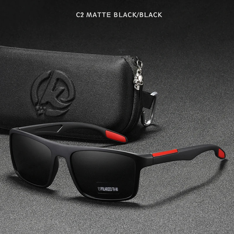 KDEAM Rectangular Ultra Light Sports Sunglasses Men Polarized TAC 1.1mm Thickness Lens Driving Sun Glasses Women Cat.3