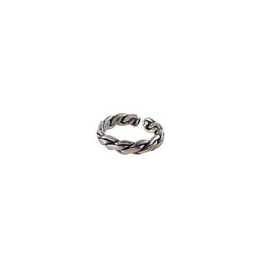 Silver Color Rings Couples Accessories INS Fashion Vintage Twist Design