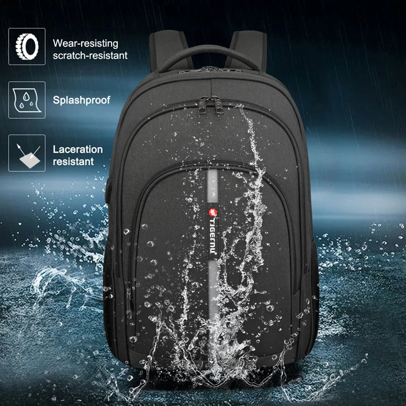 Tigernu Large Capacity Backpack 15.6inch Laptop Backpack Anti Theft Men Backpack College Schoolbag Travel Backpack Bag For Men