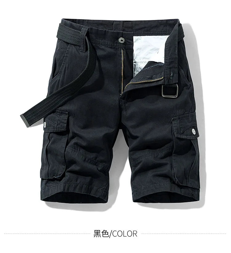 Men's Baggy Multi Pocket Military Cargo Shorts Mens Cotton Khaki Mens Tactical Shorts