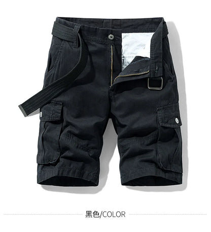 Men's Baggy Multi Pocket Military Cargo Shorts Mens Cotton Khaki Mens Tactical Shorts